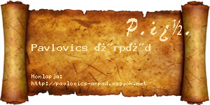 Pavlovics Árpád névjegykártya